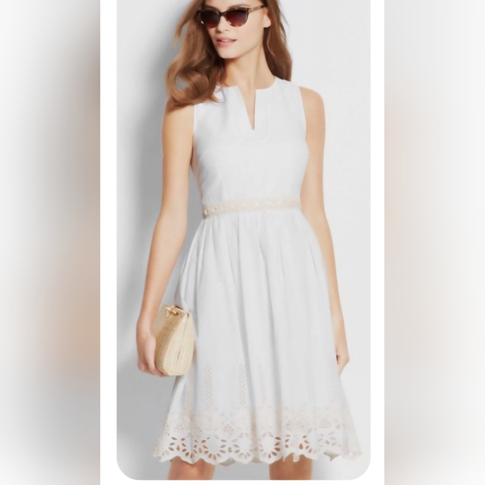 Ann Taylor Elegant White Sleeveless Dress 🌟